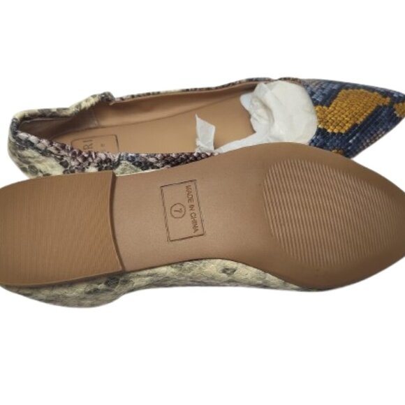 Kaari Blue - Jessica - Snakeskin Women's 6.5 Medium Flat Shoe Multi 3100012 - Picture 6 of 11